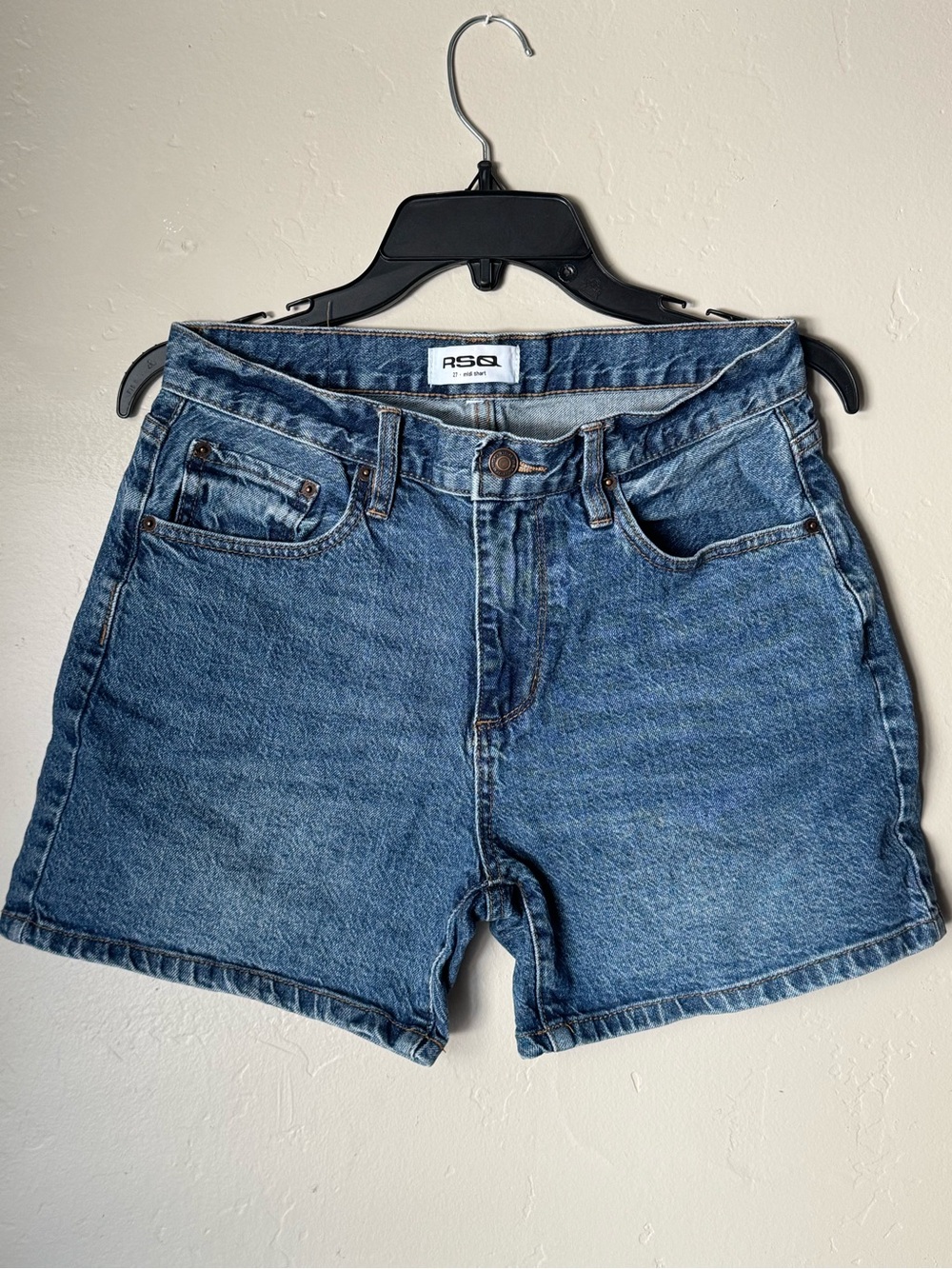 RSQ Blue Midi Jean Shorts